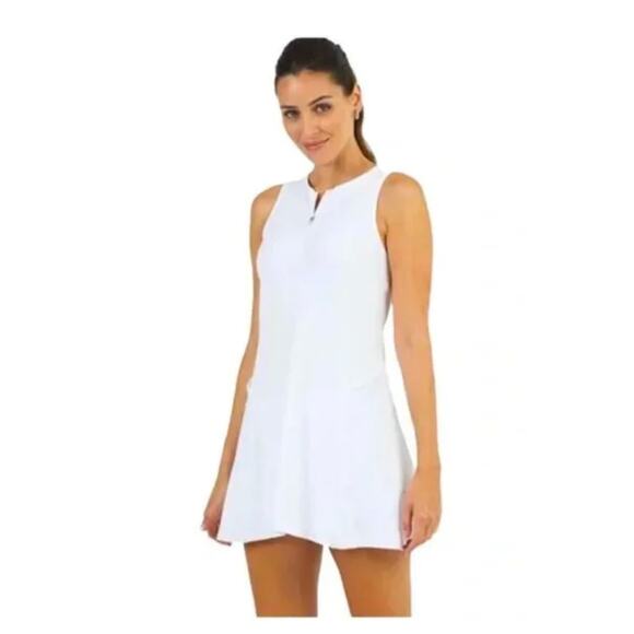 Athleta Ace Tennis Dress Medium Quarter Zip Tenniscore Golf Country Club NWT - Picture 1 of 8